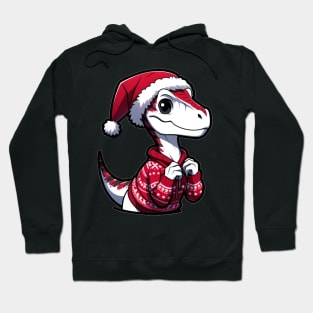 Christmas Dinosaur Velociraptor Hoodie